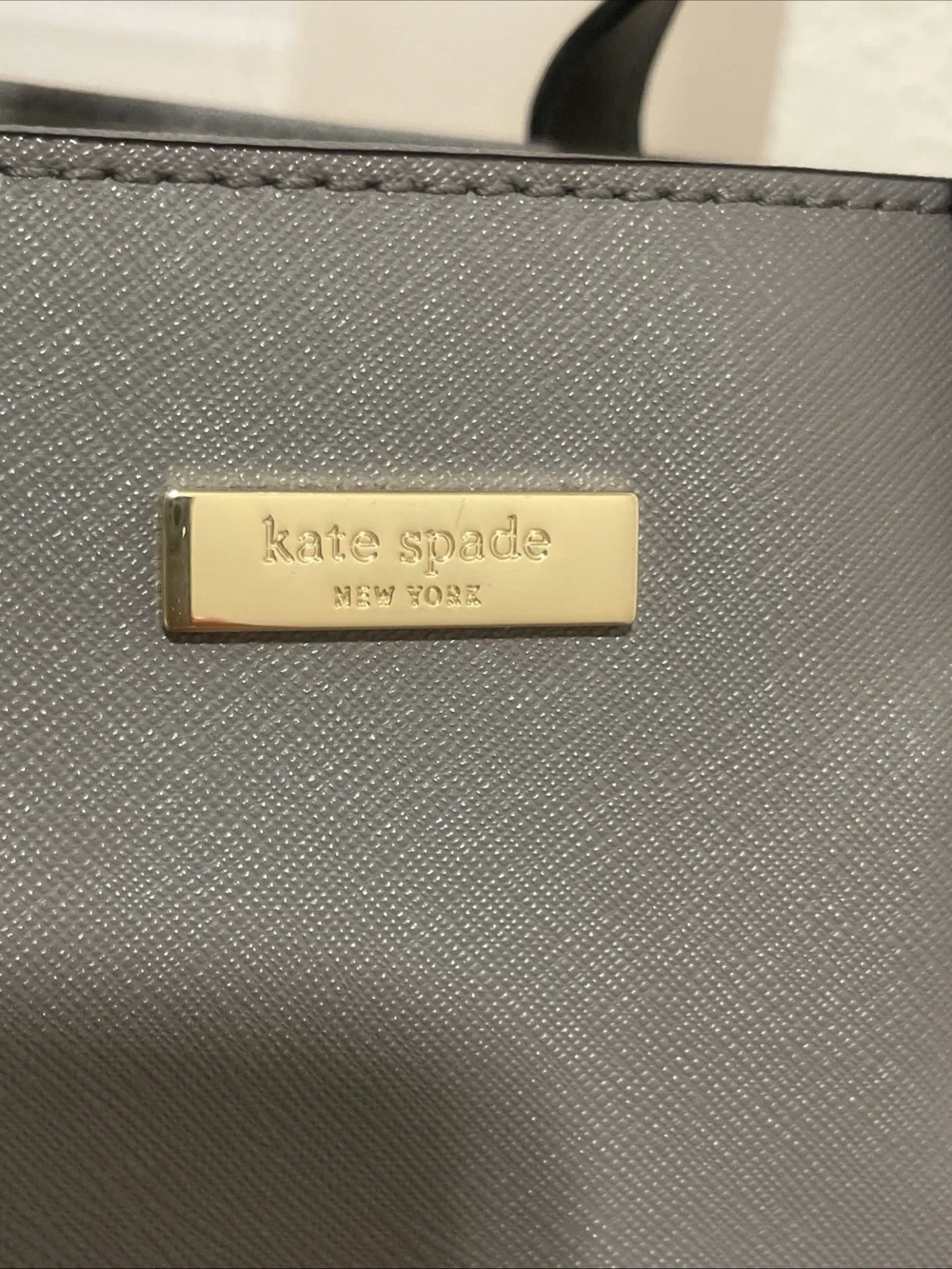 kate spade Gray Saffiano Leather Satchel with Crossbody Strap